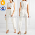 Draped Cutout Jersey and Crepe Jumpsuit Manufacture Wholesale Fashion Women Apparel (TA3024J)